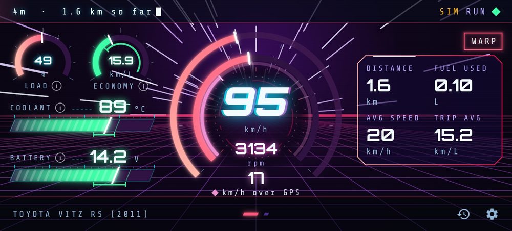 Neon Horizon in warp
