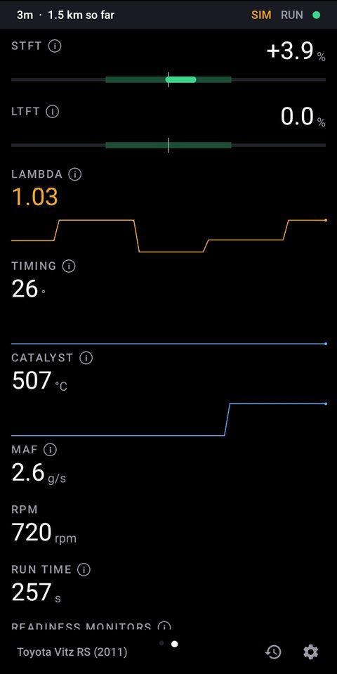 Diagnostics screen